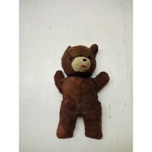 Vintage Master Industries Brown Teddy Bear 12" Tall Made In USA Well Loved
